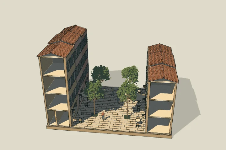 Illustrated model of grasse streets