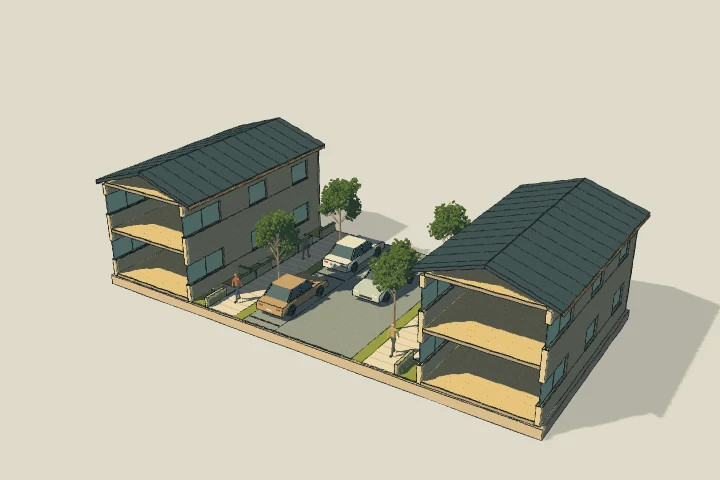 Illustrated model of street sections